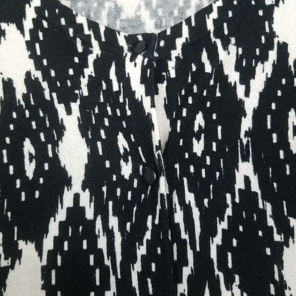 LOFT Womens Short Sleeve Cardigan Black Cream sz L - Picture 5 of 5